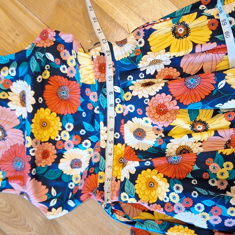 Modcloth Ixia 60's Colorful Floral Dress Size Small Made In USA Retro - Picture 9 of 10